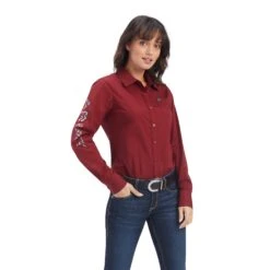 Women's Ariat Team Kirby Stretch Button Down Shirt #10041434