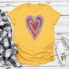 Women's Rebel Rose Colorful Heart T-Shirt